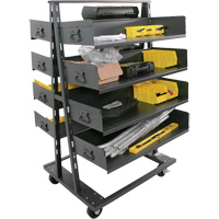 Double-Sided Heavy Duty A-Frame Cart with 8 Large Trays, 38" x 30" x 63", 2500 lbs. Capacity Meunier Outillage Industriel
