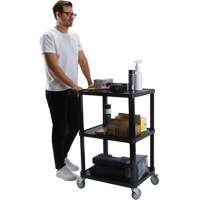 Chariot utilitaire avec tablette plate, 3 tiers, 18-1/8" x 37-3/8" x 27-3/4", Capacit&eacute; 330 lb Meunier Outillage Industriel