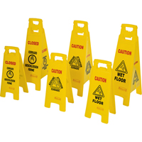 Wet Floor Safety Signs, Quadrilingual with Pictogram NB790 | Meunier Outillage Industriel
