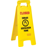 Closed Safety Signs, Quadrilingual with Pictogram NC530 | Meunier Outillage Industriel