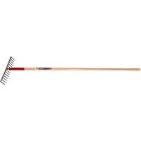 Level Rake, Wood Handle, 14-3/4" W, Tempered Steel Blade, 16 Tines Meunier Outillage Industriel