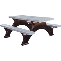 Recycled Plastic Picnic Tables, 8' L x 62-1/4" W, Grey ND424 | Meunier Outillage Industriel