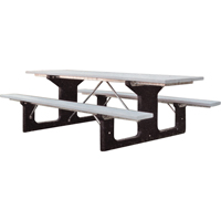 Recycled Plastic Picnic Tables, 6' L x 61-1/2" W, Grey ND426 | Meunier Outillage Industriel