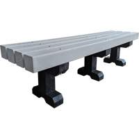 Park Bench, Recycled Plastic, 72" L x 17" W x 17" H, Grey Meunier Outillage Industriel