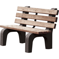 Park Benches, Recycled Plastic, 72" L x 25" W x 31" H, Brown ND451 | Meunier Outillage Industriel