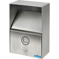 Smoking Receptacles, Wall-Mount, Stainless Steel, 3.3 Litres Capacity, 13-1/2" Height NI743 | Meunier Outillage Industriel