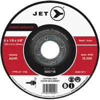 Meule &agrave; tronçonner Power Abrasive, 4-1/2" x 1/8", Arbre de 7/8", Type 27, 13 300 Tr/min Meunier Outillage Industriel