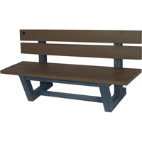 Outdoor Park Benches, Recycled Plastic, 60" L x 22-13/16" W x 29-13/16" H, Umber NJ025 | Meunier Outillage Industriel
