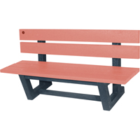Outdoor Park Benches, Recycled Plastic, 72" L x 23-3/16" W x 29-13/16" H, Redwood NJ033 | Meunier Outillage Industriel