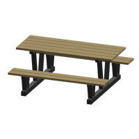 Recycled Plastic Outdoor Picnic Tables, 72" L x 60-5/16" W, Sand NJ037 | Meunier Outillage Industriel