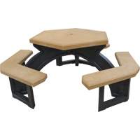 Recycled Plastic Hexagon Picnic Tables, 78" L x 78" W, Cedar Meunier Outillage Industriel
