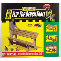 Basics<sup>®</sup> Flip Top Park Bench / Table, Plastic, 96" L x 26" W x 34" H, Sand NJ438 | Meunier Outillage Industriel