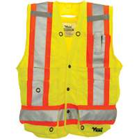 Veste de s&eacute;curit&eacute; pour arpenteur, Jaune lime haute visibilit&eacute;, Grand, Polyester Meunier Outillage Industriel