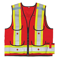 Veste de s&eacute;curit&eacute; pour apenteur All-Trades 1000D, Rouge, Grand, Polyester Meunier Outillage Industriel