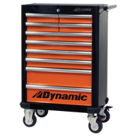Armoire &agrave; outils mobile, 10 tiroirs, 28" la x 18" p x 43-1/4" h, Noir/Orange Meunier Outillage Industriel