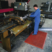 Competitor Series Mats, Slotted, 3' x 5' x 7/8", Orange, Natural Rubber Meunier Outillage Industriel