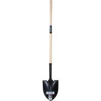 Round Point Shovel, Tempered Steel Blade, Hardwood, Straight Handle NN244 | Meunier Outillage Industriel