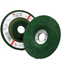 Green Corps Depressed Centre Wheel, 4-1/2" x 1/4", 7/8" Arbor, Aluminum Oxide, Type 27 Meunier Outillage Industriel