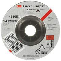 Green Corps Flexible Grinding Wheel, 5" x 1/4", 7/8" Arbor, Ceramic, Type 1 Meunier Outillage Industriel