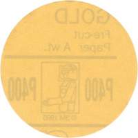 Gold Hookit Disc, 3" Dia., P400 Grit, Aluminum Oxide, C-Weight Meunier Outillage Industriel