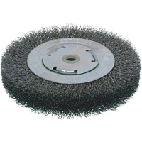 Economy Crimped Wire Wheel Brushes - Wide Face, 6" Dia., 0.014 Fill, 2" Arbor Meunier Outillage Industriel