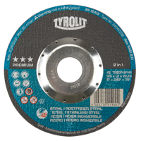 Meule &agrave; tronçonner 2-en-1 de premi&egrave;re qualit&eacute; Thincut, 5" x 0,045", Arbre de 7/8", Type 27, Oxyde d'aluminium, 12250 Tr/min Meunier Outillage Industriel