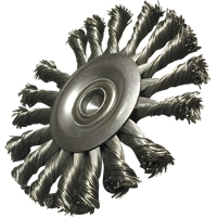 Circular Knotted Wire End Brushes, 3-1/2" Dia., 0.014" Wire Dia., 1/4" Shank NU467 | Meunier Outillage Industriel