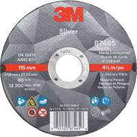 Silver Cut-Off Wheel, 4-1/2" x 0.045", 7/8" Arbor, Type 1, Ceramic, 13300 RPM NV203 | Meunier Outillage Industriel