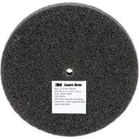 Meule unitaris&eacute;e EXL Scotch-Brite, 5" x 1/2", Arbre de 1/4", Grain de Fin, Carbure de silicium Meunier Outillage Industriel