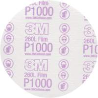 Hookit Finishing Film Disc, 6" Dia., P1000 Grit, Aluminum Oxide, Film Meunier Outillage Industriel