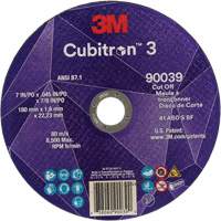 Cubitron 3 Cut-Off Wheel, 7" x 0.09", 7/8" Arbor, Type T27, Ceramic, 8500 RPM Meunier Outillage Industriel