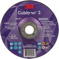 Cubitron 3 Depressed Centre Grinding Wheel, 6" x 1/4", 7/8" Arbor, Ceramic, Type T27 Meunier Outillage Industriel