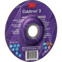 Cubitron 3 Cut-Off Wheel, 5" x 0.04", 7/8" Arbor, Type 27, Ceramic, 60 RPM Meunier Outillage Industriel