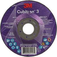 Cubitron 3 Cut and Grind Wheel, 4-1/2" x 1/8", 7/8" Arbor, Type 27, 36 Grit, Ceramic Meunier Outillage Industriel