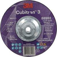 Cubitron 3 Cut and Grind Wheel, 7" x 1/8", 5/8"-11 Arbor, Type 27, 36 Grit, Ceramic Meunier Outillage Industriel