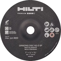 AG-D SP Premium Grinding Wheels, 5" x 1/4", 7/8" Arbor, Zirconium, Type 27 Meunier Outillage Industriel