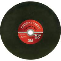 Green Corps Cut Off Wheel, 13-9/10" x 0.118", 1" Arbor, Ceramic, 20000 RPM Meunier Outillage Industriel