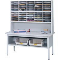 E-z Sort<sup>®</sup> Mailroom Furniture-sorting Tables With Shelf-base Table With Shelf, 60" W x 28" D x 36" H, Laminate OD938 | Meunier Outillage Industriel