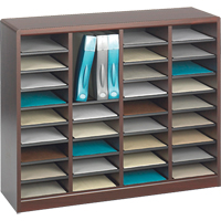 E-Z Stor<sup>®</sup> Literature Organizer, Stationary, 36 Slots, Wood, 40" W x 3/4" D x 32-1/2" H OE145 | Meunier Outillage Industriel