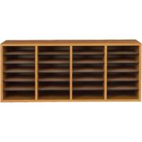 Adjustable Compartment Literature Organizer, Stationary, 24 Slots, Wood, 39-1/4" W x 11-3/4" D x 16-1/4" H OE208 | Meunier Outillage Industriel