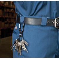 Split Ring Key Holder, Zinc Alloy Metal, 4-1/2" Cable, Carabiner Attachment OK369 | Meunier Outillage Industriel