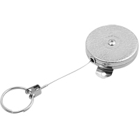 Self Retracting Key Chains, Chrome, 48" Cable, Mounting Bracket Attachment ON544 | Meunier Outillage Industriel