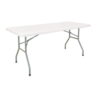 Folding Table, Rectangular, 72" L x 30" W, Polyethylene, White ON599 | Meunier Outillage Industriel