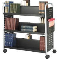 Scoot™ Book Carts, 200 lbs. Capacity, Black, 17-3/4" D x 41-1/4" L x 41-1/4" H, Steel ON736 | Meunier Outillage Industriel