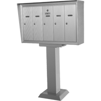 Single Deck Mailboxes, Pedestal -Mounted, 16" x 5-1/2", 3 Doors, Aluminum OP394 | Meunier Outillage Industriel