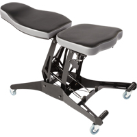 SF 150™ Ergonomic Welding Chair, Mobile, Adjustable, Fabric Seat, Black/Grey OP454 | Meunier Outillage Industriel