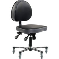 SF150™ Industrial Grade Ergonomic Chair, Mobile, Adjustable, 18" - 23", Vinyl Seat, Black/Grey OP500 | Meunier Outillage Industriel