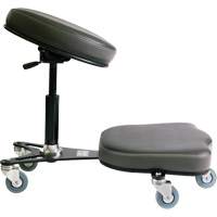 Synergo I™ I Industrial Grade Ergonomic Chair, Mobile, Adjustable, 18-1/2" - 22-1/2", Vinyl Seat, Black/Grey OP510 | Meunier Outillage Industriel