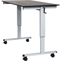 Adjustable Stand-Up Desk, Stand-Alone Desk, 48-1/2" H x 59" W x 29-1/2" D, Black OP531 | Meunier Outillage Industriel