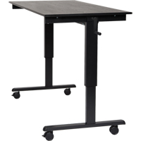 Adjustable Stand-Up Desk, Stand-Alone Desk, 48-1/2" H x 59" W x 29-1/2" D, Black OP532 | Meunier Outillage Industriel